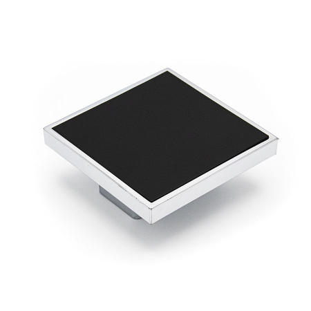 Ручка-кнопка 0405, Хром / черный, 32/65х65х25 мм, Модерн, Polyplast, Италия